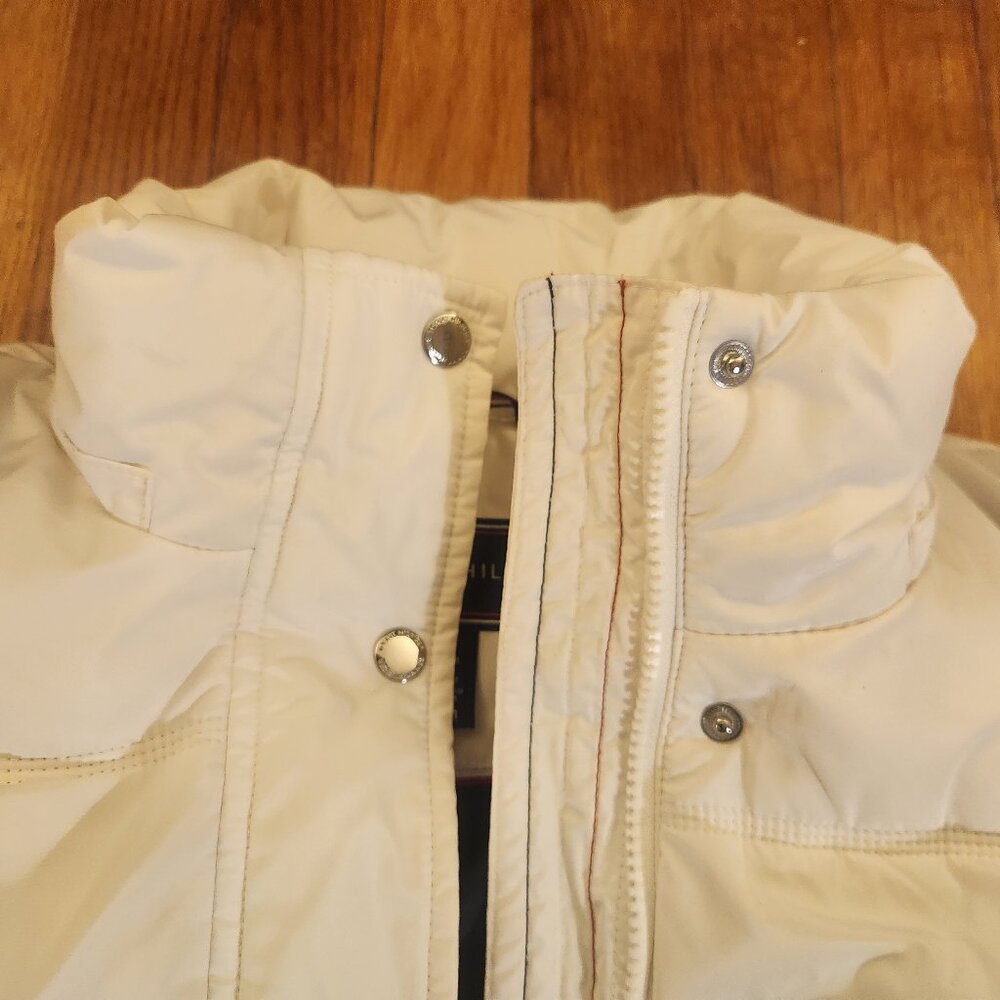 Tommy Hilfiger White Long Puffer Coat Size M No Hood Excellent Condition - Picture 12 of 16